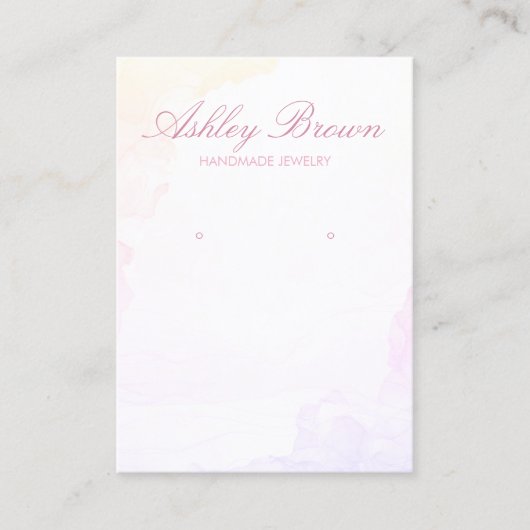 Carte De Visite Aquarelle Pastel Bijoux artisanaux Écran d'oreille (Devant)