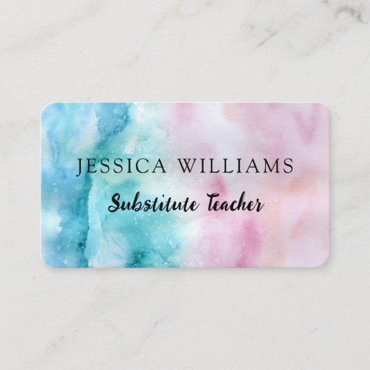 Carte De Visite Aquarelle Pastel Custom (Devant)