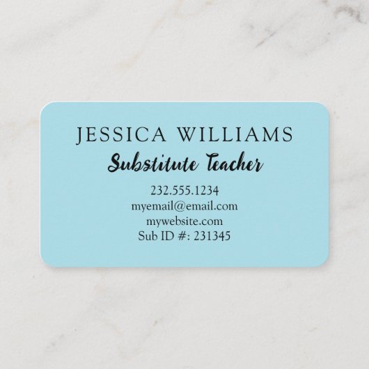 Carte De Visite Aquarelle Pastel Custom (Dos)