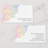 Carte De Visite *~* Aquarelle Pastel Rainbow Mandala Spirituel (Devant / Derrière)