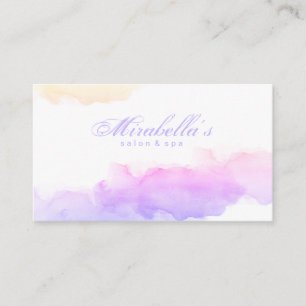 Carte De Visite Aquarelle Pastel Tendance Blanc Minimaliste