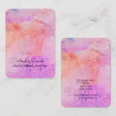 Carte De Visite Aquarelle Peach Rose Elevage Display (Devant / Derrière)