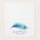 Carte De Visite Aquarelle Peacock Feather (Extérieur déplié)