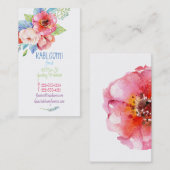 Carte De Visite Aquarelle Peint Fleurs multicolores Floral (Devant / Derrière)