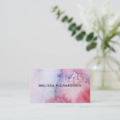 Carte De Visite Aquarelle peinte à la main rousse rose (Debout devant)