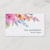 Carte De Visite Aquarelle peinte Florale (Devant)