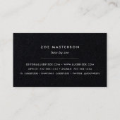 Carte De Visite Aquarelle peinte Florale | Noir (Dos)