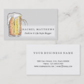 Carte De Visite Aquarelle peinte froide de tasse de bière de fin (Devant / Derrière)