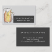 Carte De Visite Aquarelle peinte froide de tasse de bière de fin (Devant / Derrière)