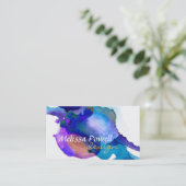 Carte De Visite aquarelle peinte personnalisée double face (Debout devant)