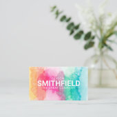 Carte De Visite Aquarelle Peinture Splatter géométrique (Debout devant)