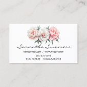 Carte De Visite Aquarelle Peonies Peony Flower (Dos)