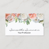 Carte De Visite Aquarelle Peonies Peony Flower (Devant)