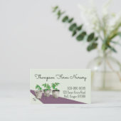 Carte De Visite Aquarelle Pépinière en vert pointillé (Debout devant)