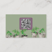 Carte De Visite Aquarelle Pépinière en vert pointillé (Dos)