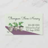 Carte De Visite Aquarelle Pépinière en vert pointillé (Devant)