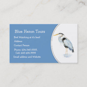 Carte De Visite Aquarelle personnalisée Great Blue Heron Bird Busi