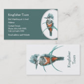 Carte De Visite Aquarelle personnalisée Kingfisher Bird (Devant / Derrière)