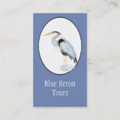 Carte De Visite Aquarelle personnalisée Oiseau de grand héron bleu (Dos)