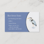 Carte De Visite Aquarelle personnalisée Oiseau de grand héron bleu (Devant)