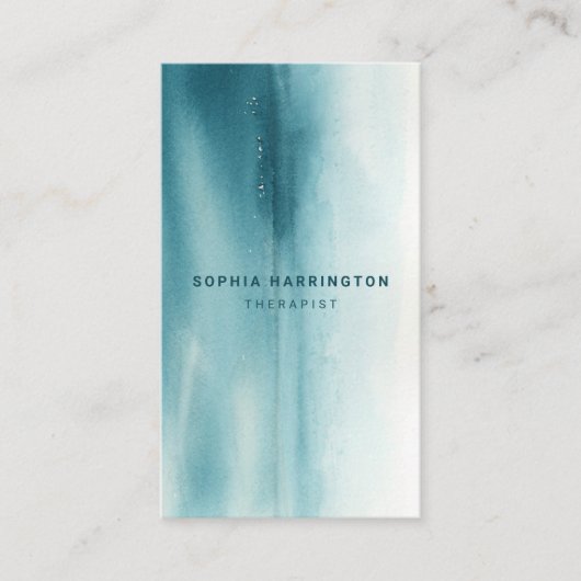 Carte De Visite Aquarelle personnalisée QR Code Scannable Thérapeu (Devant)