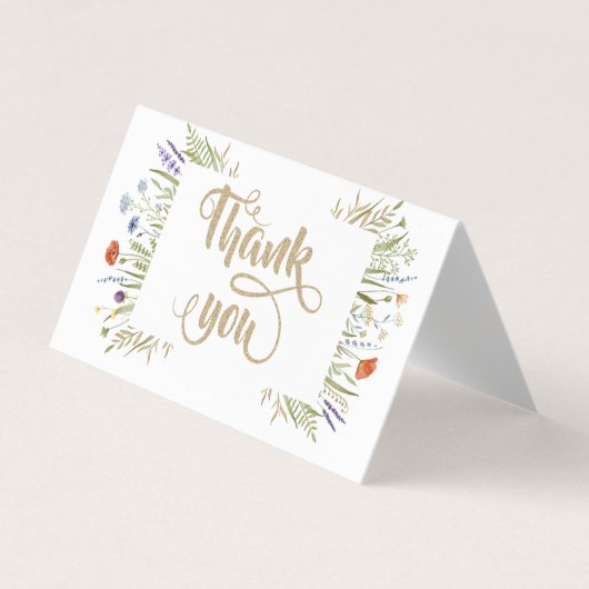 Carte De Visite Aquarelle Petit cadre de prairie Fleur sauvage (Devant)