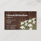 Carte De Visite Aquarelle Petit Neige Blanche Baisse Illustration (Dos)