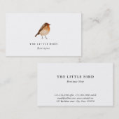 Carte De Visite Aquarelle Petit Oiseau | Robin (Devant / Derrière)