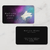 Carte De Visite aquarelle pianiste (Devant / Derrière)