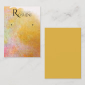 Carte De Visite aquarelle Pinceau d'or rose Écran (Devant / Derrière)