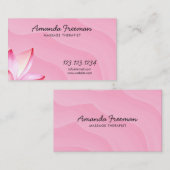 Carte De Visite Aquarelle Pink Lotus Thérapiste de massage (Devant / Derrière)