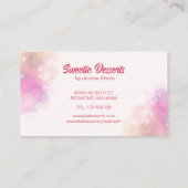 Carte De Visite Aquarelle Pink Professional Pâtisserie (Dos)