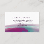 Carte De Visite Aquarelle Pink Splatter Artiste de maquillage Abst (Dos)