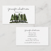 Carte De Visite Aquarelle Pins de Woodland (Devant / Derrière)