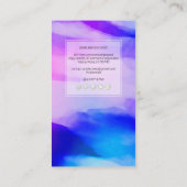 Carte De Visite Aquarelle PixDezines Vagues modernes, Bleu+Violet (Dos)