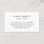 Carte De Visite Aquarelle Plage tropicale Palmiers Or (Dos)