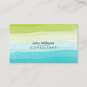 Carte De Visite Aquarelle Plage Turquoise Abstraite moderne