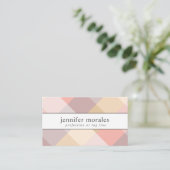 Carte De Visite Aquarelle Plaid Crème rose Mauve gris jaune (Debout devant)