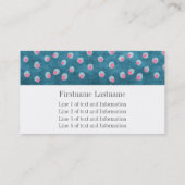 Carte De Visite Aquarelle Pois Messy - bleu et rose (Dos)