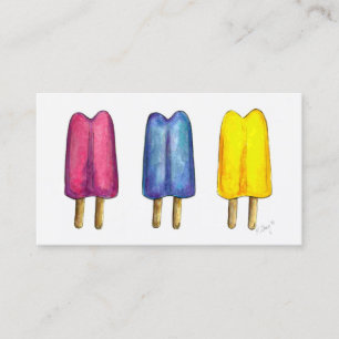Carte De Visite Aquarelle Popsicle Twin Pop Popsicles Ice Lolly