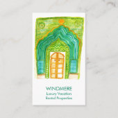 Carte De Visite Aquarelle porte agent immobilier Realtor QR CODE (Devant)