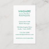 Carte De Visite Aquarelle Porte Agent Immobilier Réaltor Unique (Dos)