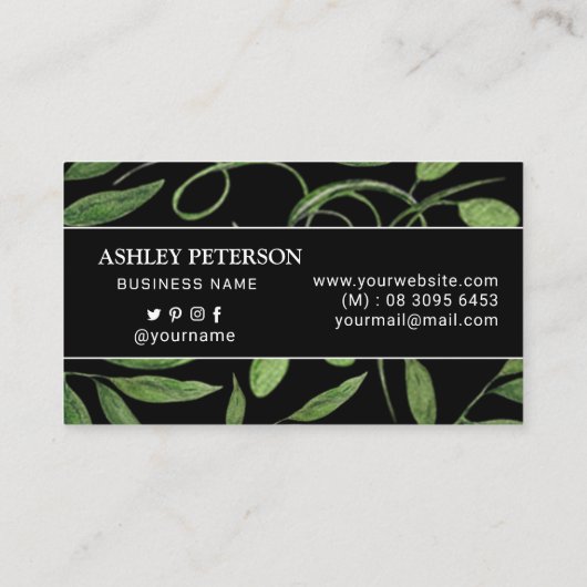 Carte De Visite Aquarelle potager sain (Dos)