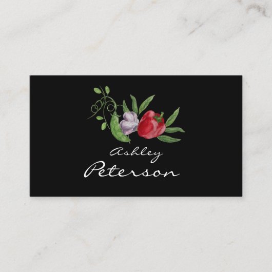 Carte De Visite Aquarelle potager sain (Devant)