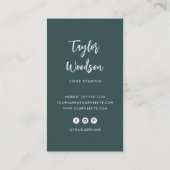 Carte De Visite Aquarelle Poted Houplant Script de signature (Dos)