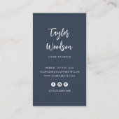 Carte De Visite Aquarelle Poted Houplant Script de signature (Dos)