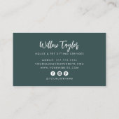 Carte De Visite Aquarelle Poted Houplant Script de signature (Dos)