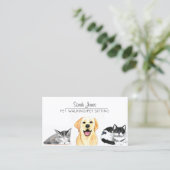 Carte De Visite Aquarelle pour animal de compagnie assis Chien Cha (Debout devant)