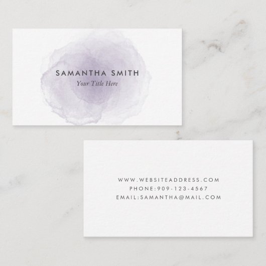 Carte De Visite Aquarelle pourpre (Devant / Derrière)