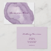 Carte De Visite Aquarelle pourpre élégante (Devant / Derrière)